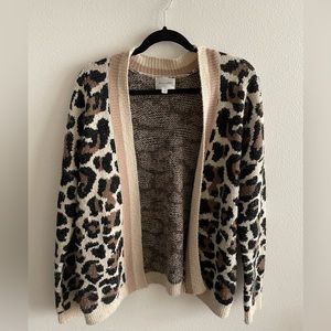 Anthropologie Leopard Print Cardigan